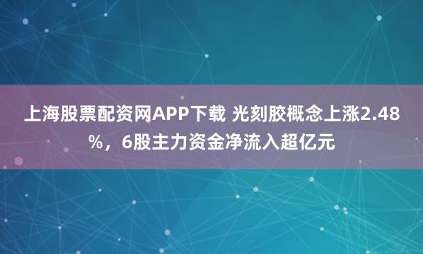 上海股票配资网APP下载 光刻胶概念上涨2.48%，6股主力资金净流入超亿元