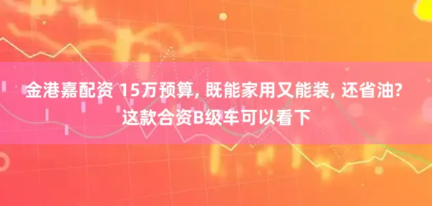 金港嘉配资 15万预算, 既能家用又能装, 还省油? 这款合资B级车可以看下